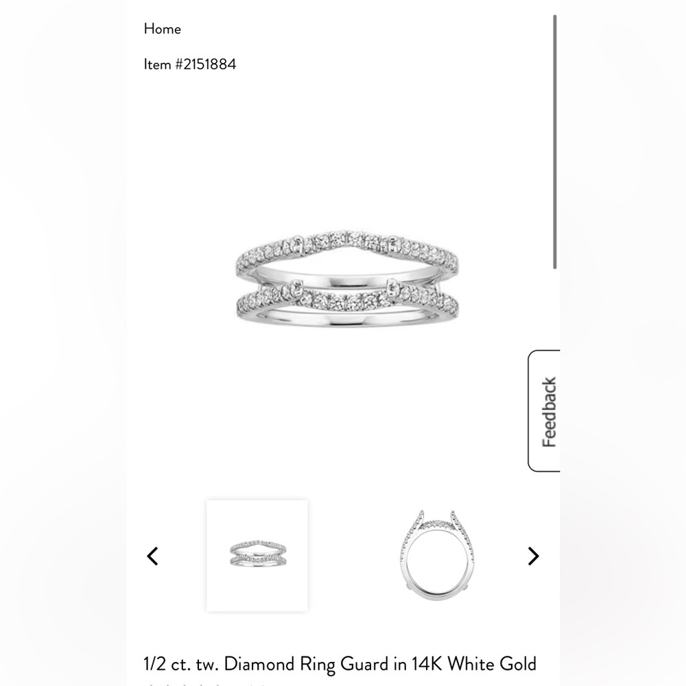 1/2 ct. tw. Diamond Ring Guard in 14K White Gold